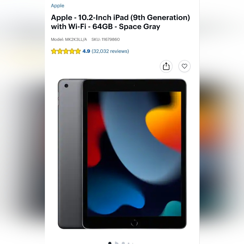 Apple iPad 9th Generation Wi-Fi. 64 gb - Picture 5 of 5